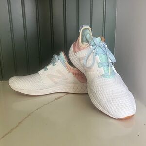New Balance Women's White and Pastel Sneakers